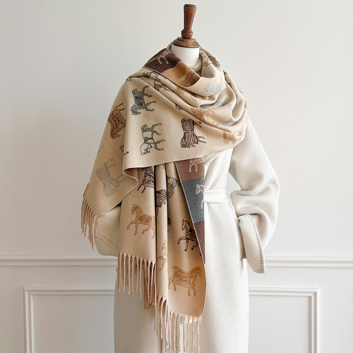 Woven Scarf Blanket - Écharpe d'hiver pour femme, châle de