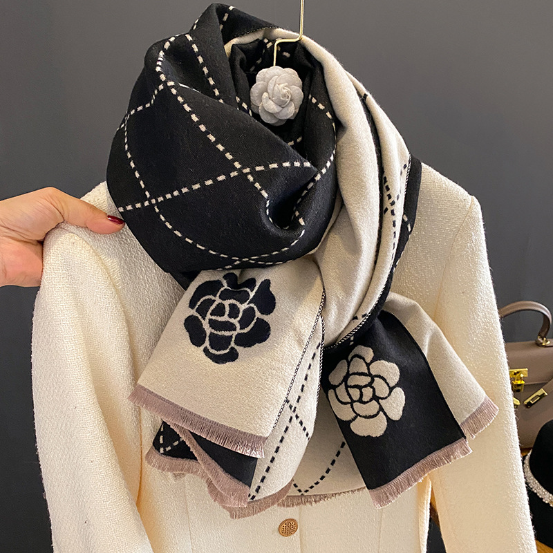 Woven Scarf Blanket - Écharpe d'hiver pour femme, châle élégant