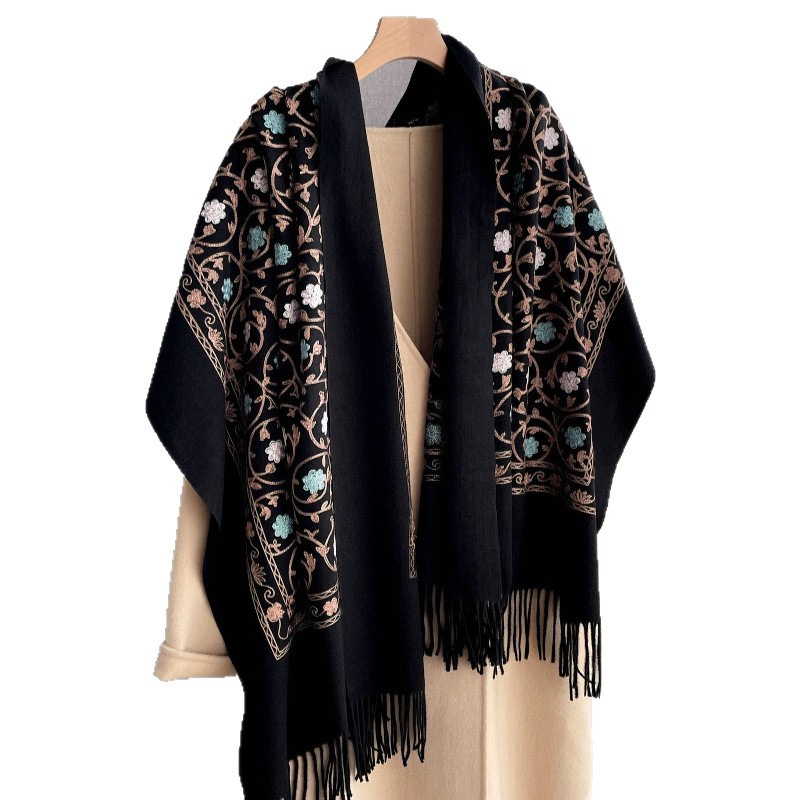 Woven Scarf Blanket - 2025 nouvelle broderie cachemire écharpe femmes