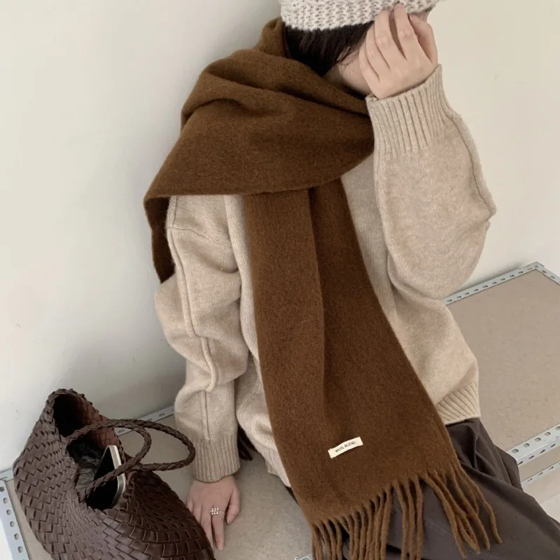 Écharpe à franges unie chic ve - Muffler Men Wool avis et prix
