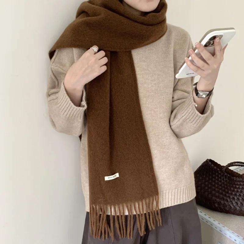 Écharpe à franges unie chic ve - Muffler Men Wool avis et prix