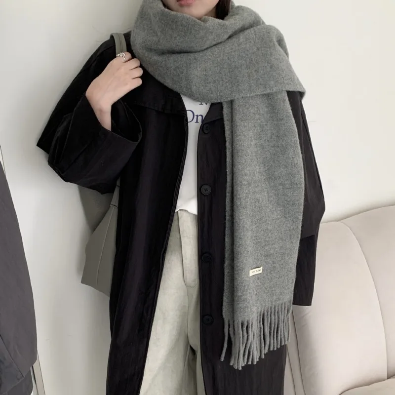 Écharpe à franges unie chic ve - Muffler Men Wool avis et prix
