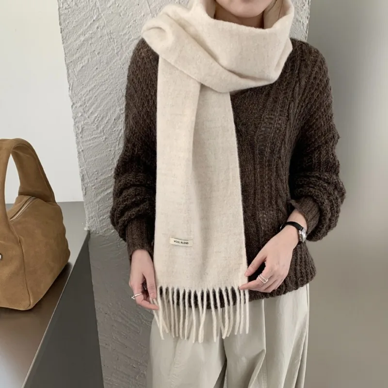 Écharpe à franges unie chic ve - Muffler Men Wool avis et prix